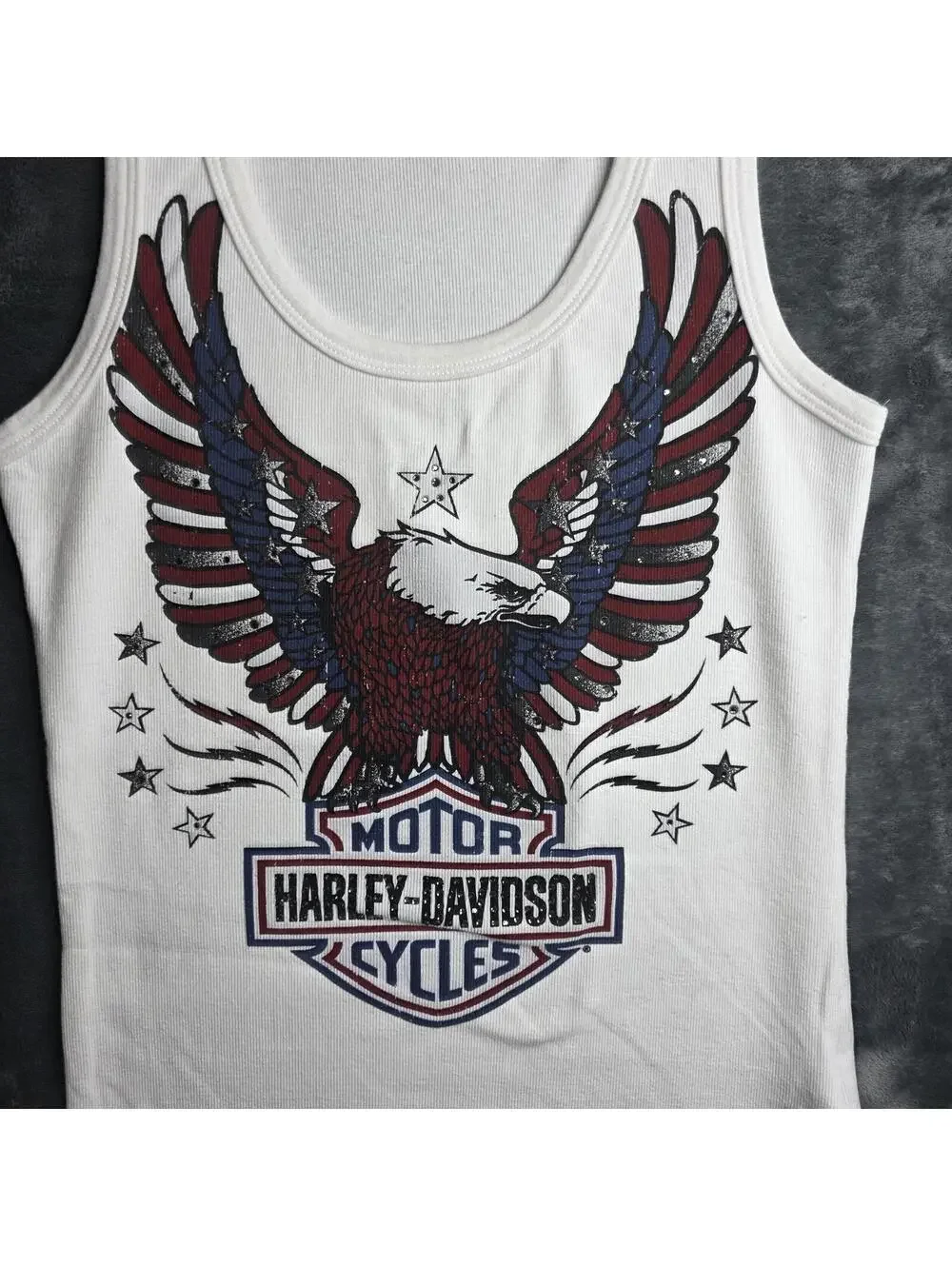 Harley Davidson Womens Tank Top. Eagle American Logo. Sz L. - Picture 2 of 7